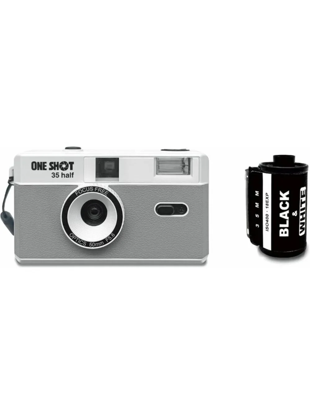 Reusable Retro 35mm Point and Shoot Camera with Built-in Flash & Film Included
